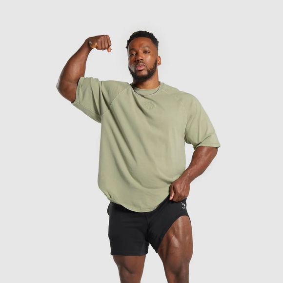 Gymshark Premium Legacy T-Shirt L Natural Sage Green - Picture 8 of 10